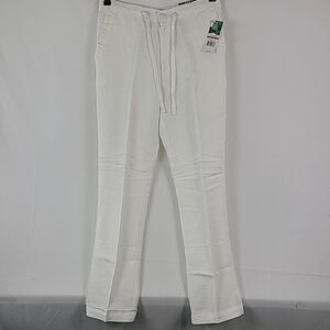 NWT Cubavera Men's Linen Blend Core Drawstring Dress Pant White Sz S 30" Inseam